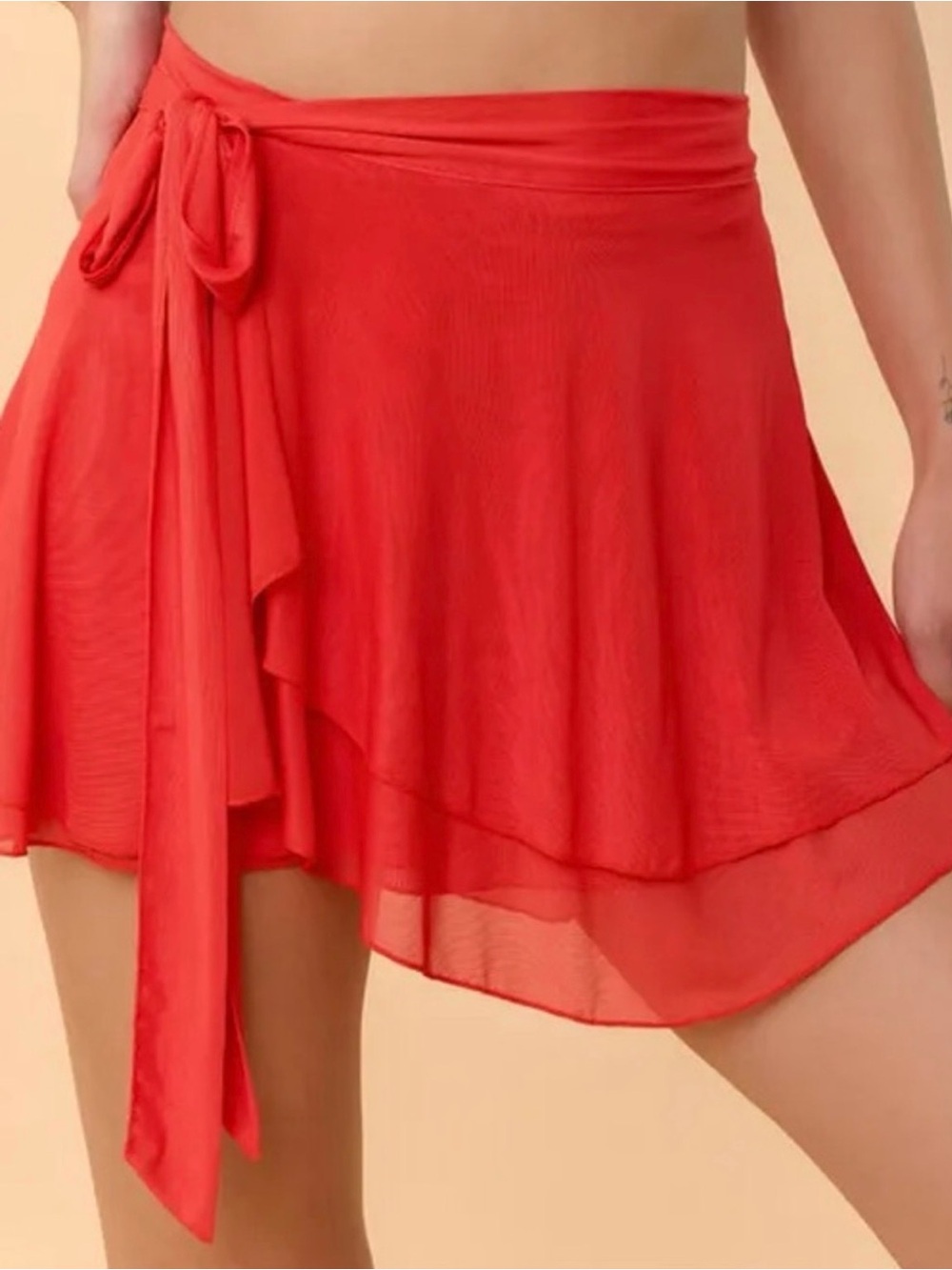 Blogilates Women's Dance Studio Wrap Skort Red Size M - Picture 3 of 5
